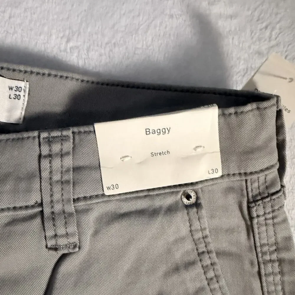 Hollister Baggy Stretch Carpenter Pants Men’s 30x30 Taupe Utility Workwear NWT